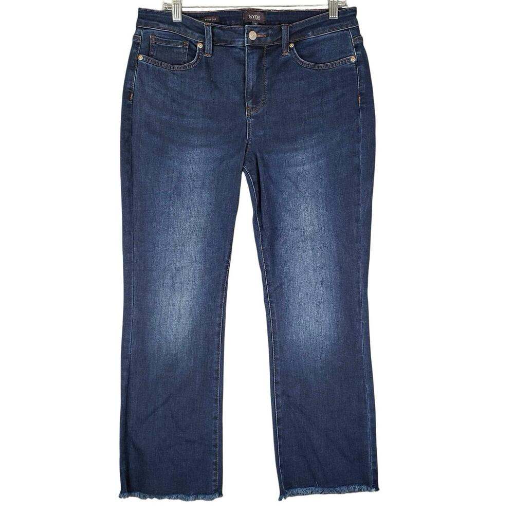 NYDJ Jeans Women's Size 10 Blue Dark Wash Lift Tuck Barbara Bootcut Stretch